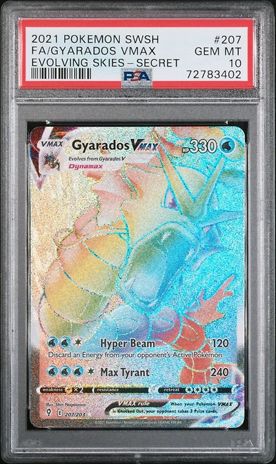 2021 Pokemon Sword & Shield Evolving Skies Fa/gyarados Vmax PSA 10