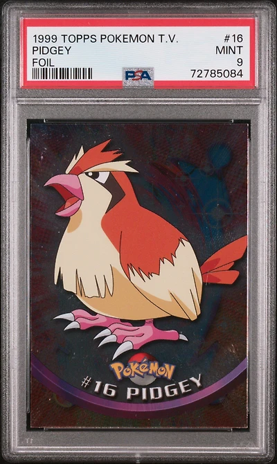 1999 Topps Pokemon Tv 16 Pidgey Foil PSA 9