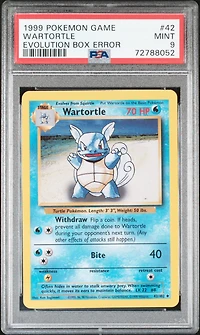 1999 Pokemon Game 42 Wartortle Evolution Box Error PSA 9