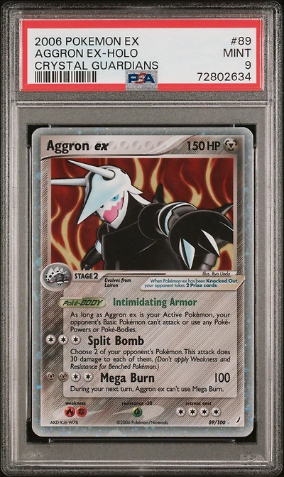 2006 Pokemon Ex Crystal Guardians 89 Aggron Ex PSA 9