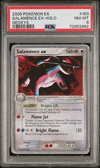 2005 Pokemon Ex Deoxys 103 Salamence Ex PSA 8