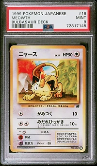 1999 Pokemon Japanese Bulbasaur Deck 16 Meowth PSA