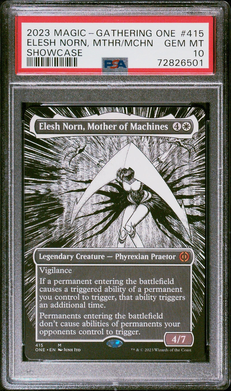 2023 Magic The Gathering Phyrexia: All Will Be One 415 Elesh Norn, Mother Of Machines Showcase PSA 10