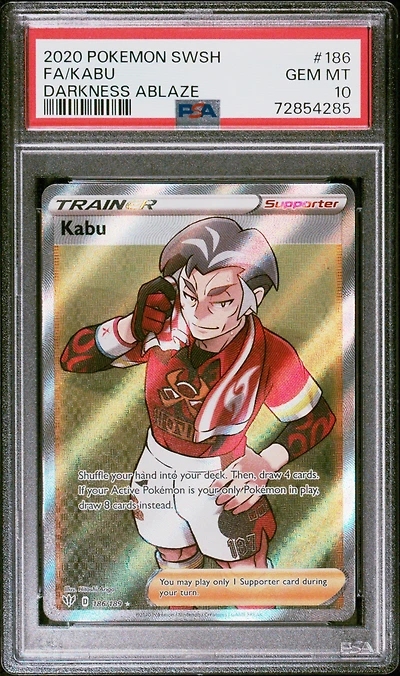 2020 Pokemon Sword & Shield Darkness Ablaze 186 Fa/kabu PSA 10