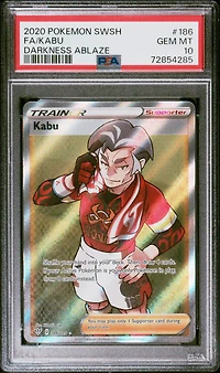 2020 Pokemon Sword & Shield Darkness Ablaze 186 Fa/kabu PSA 10