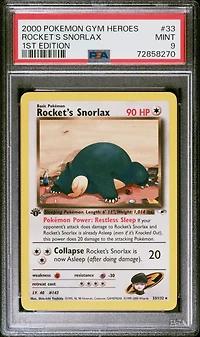 2000 Pokemon Gym Heroes 33 Rocket's Snorlax 1st Edition PSA 9