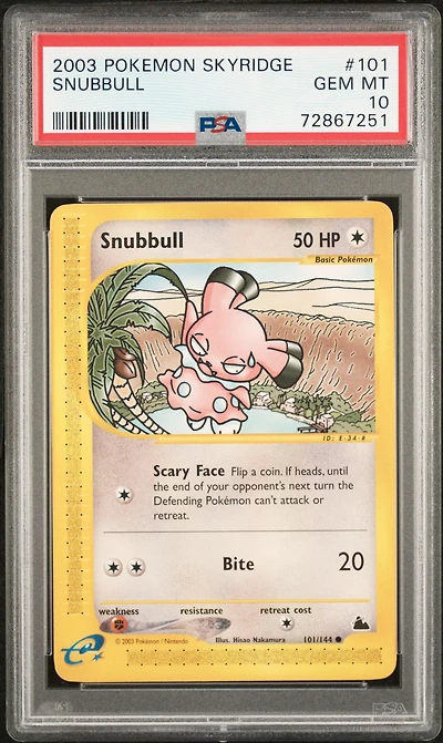 2003 Pokemon Skyridge 101 Snubbull PSA 10
