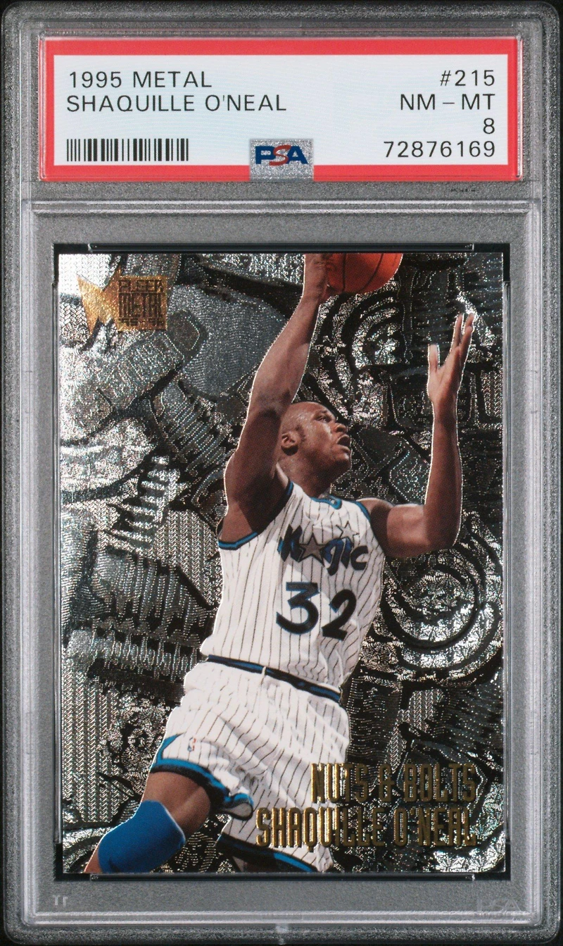 1995 Metal 215 Shaquille O'neal PSA 8