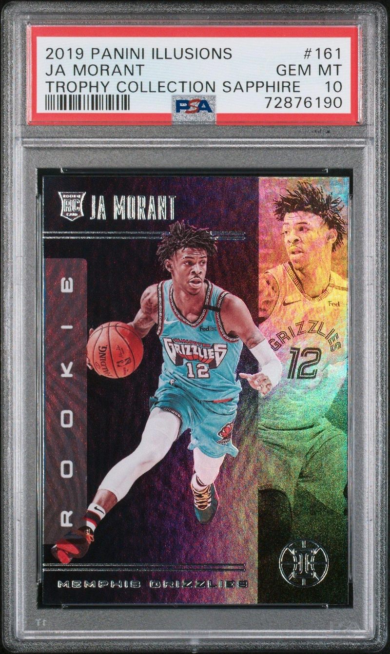 2019 Panini Illusions 161 Ja Morant Trophy Collection Sapphire PSA 10