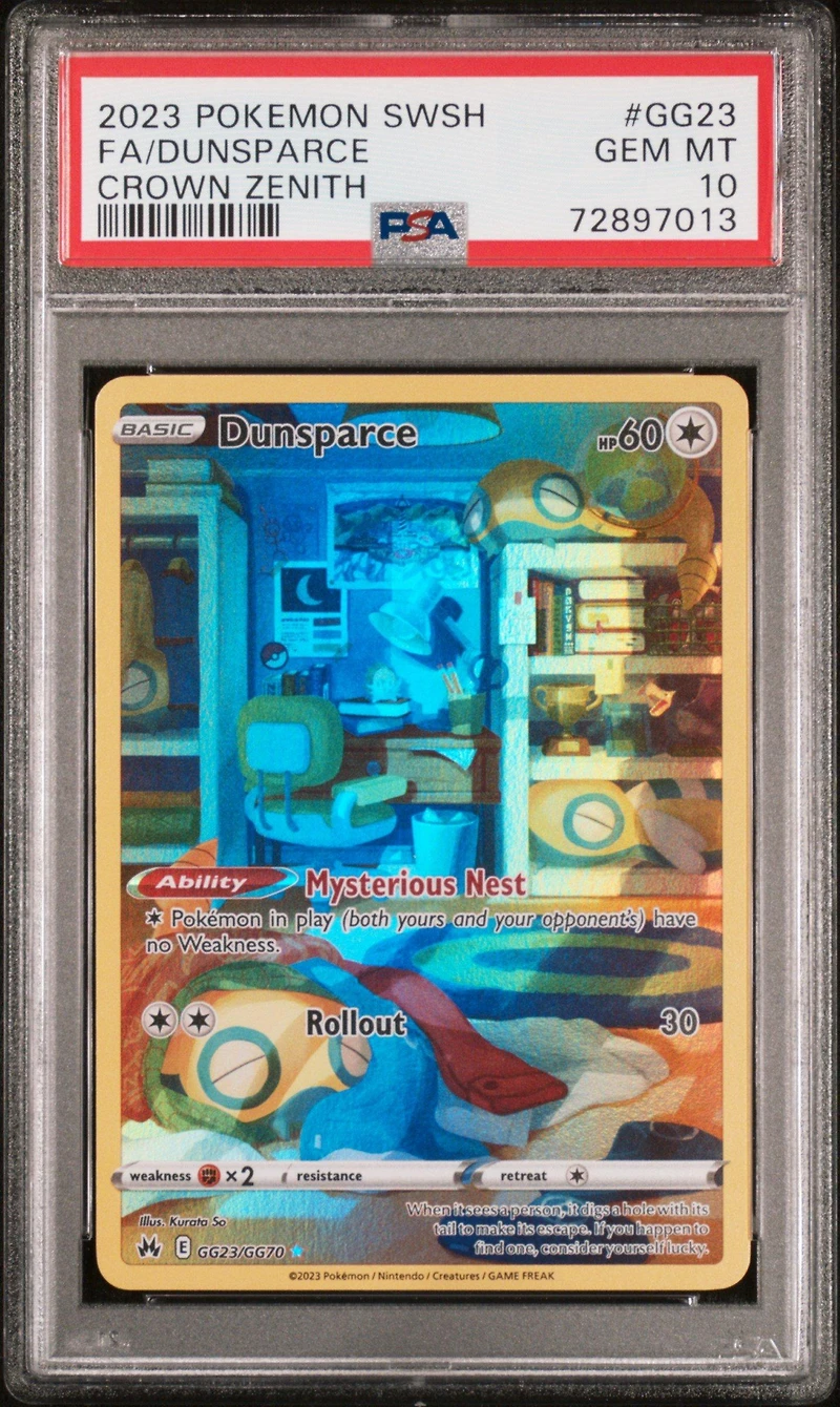 2023 Pokemon Sword And Shield Crown Zenith Gg23 Full Art/dunsparce PSA