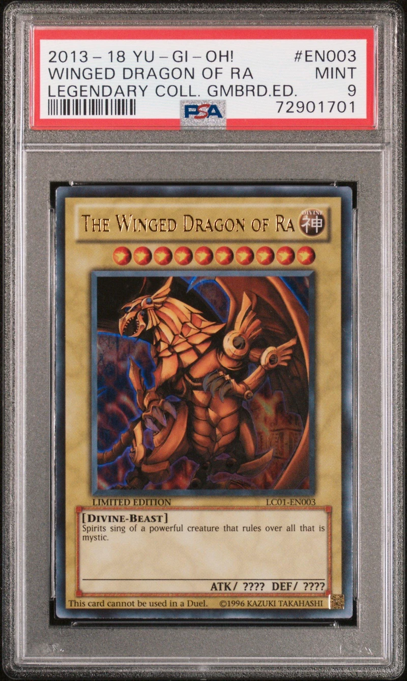2013-2018 Yu-gi-oh! Legendary Collection Gameboard Edition En003 The Winged Dragon Of Ra PSA 9