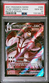 2021 Pokemon Sword & Shield Battle Styles 086 Full Art/single Strike Urshifu Vmax PSA 10