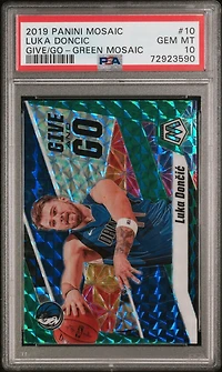 2019 Panini Mosaic Give And Go 10 Luka Doncic Green Mosaic PSA 10