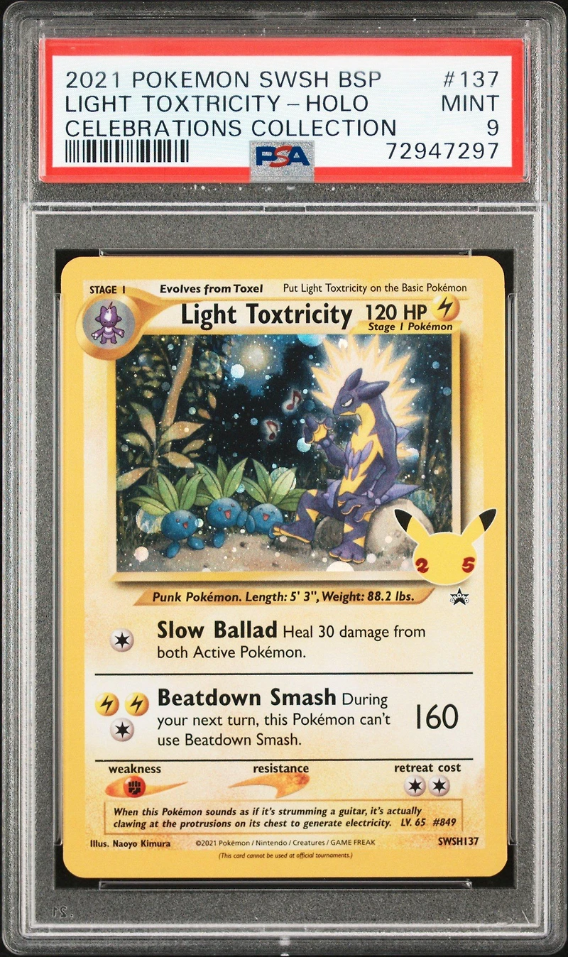2021 Pokemon Swsh Black Star Promo 137 Light Toxtricity-holo Celebrations Collection PSA