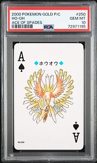 2000 Pokemon Gold Version Playing Cards 250 Ho-oh Ace Of Spades PSA 10
