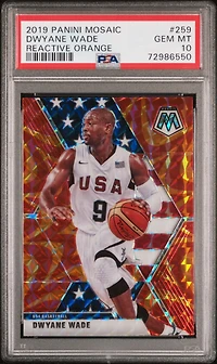 2019 Panini Mosaic 259 Dwyane Wade Reactive Orange PSA 10
