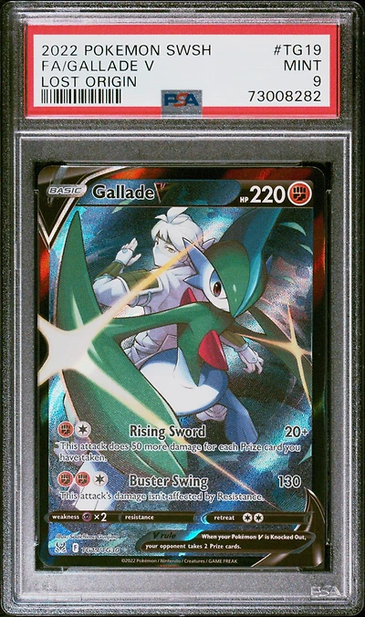 2022 Pokemon Sword & Shield Lost Origin Tg19 Full Art/gallade V PSA