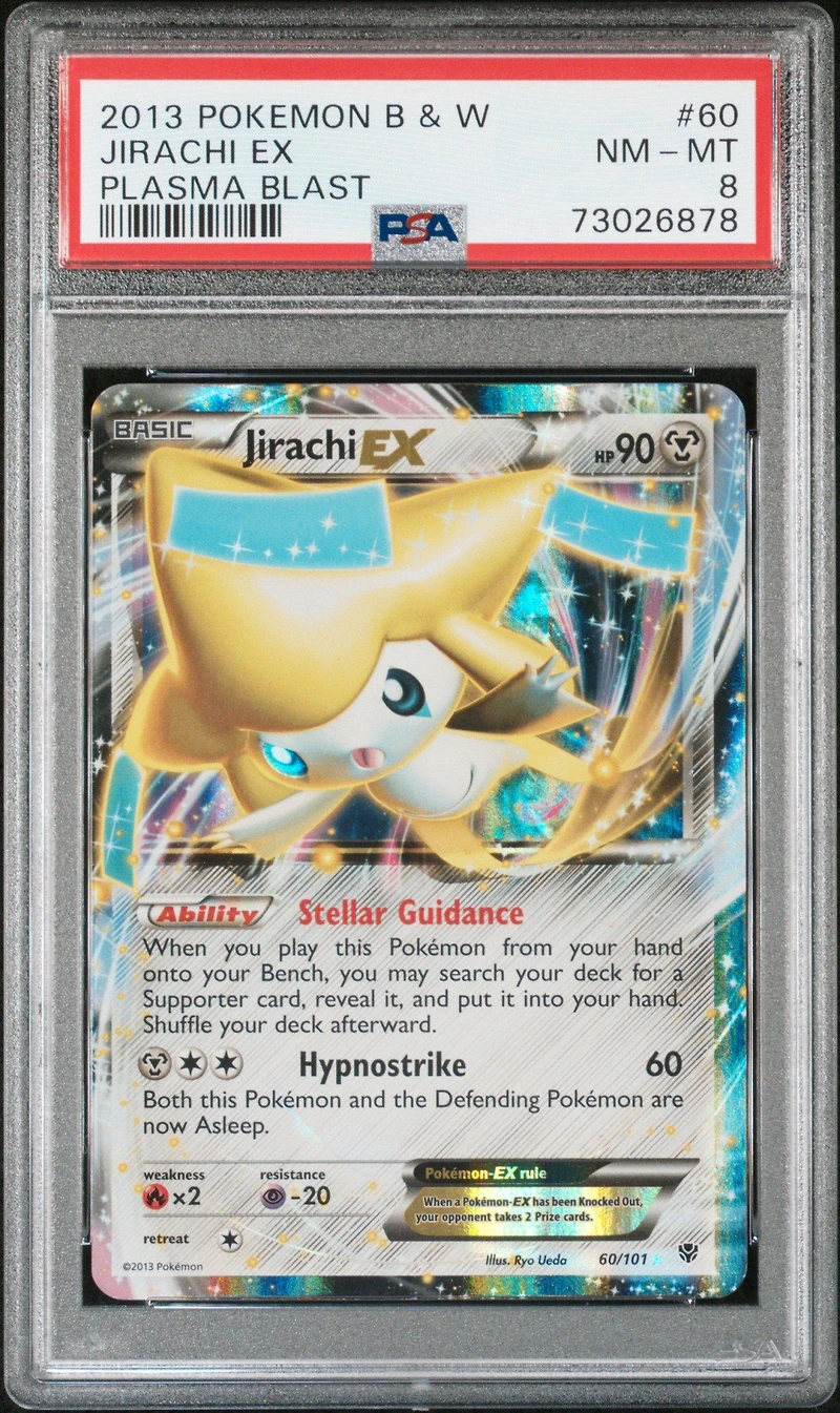 2013 Pokemon Black & White Plasma Blast 60 Jirachi Ex PSA 8
