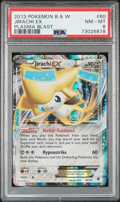 2013 Pokemon Black & White Plasma Blast 60 Jirachi Ex PSA 8