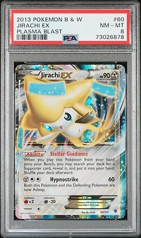 2013 Pokemon Black & White Plasma Blast 60 Jirachi Ex PSA 8