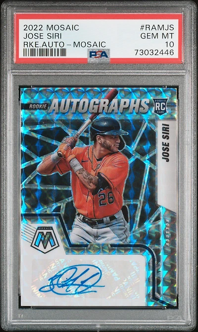 2022 Panini Mosaic Rookie Autographs Ramjs Jose Siri Mosaic PSA 10