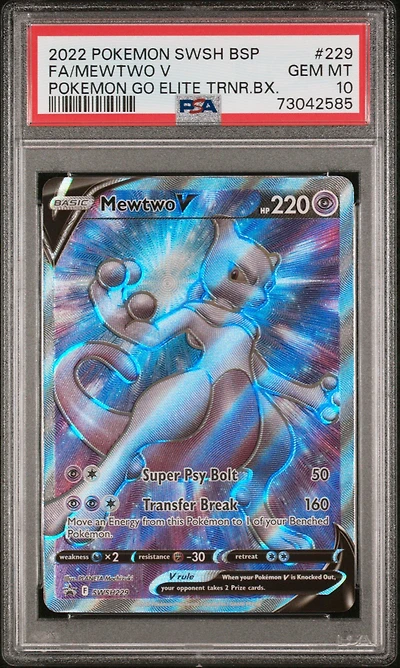 2022 Pokemon Swsh Black Star Promo 229 Fa/mewtwo V PSA 10
