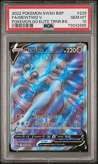2022 Pokemon Swsh Black Star Promo 229 Fa/mewtwo V PSA 10