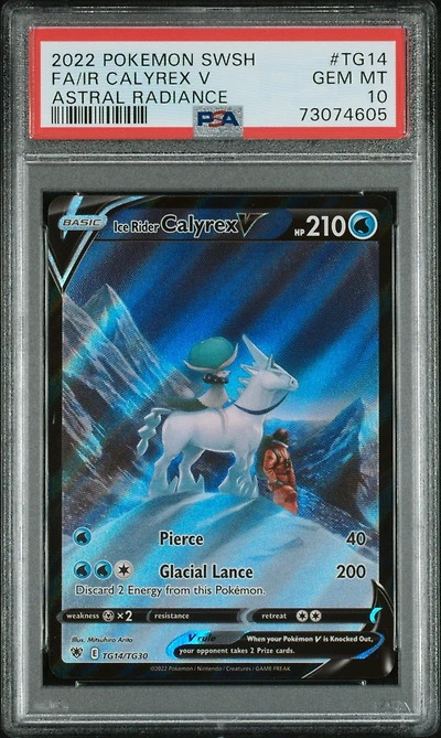 2022 Pokemon Sword & Shield Astral Radiance Tg14 Full Art/ice Rider Calyrex V PSA