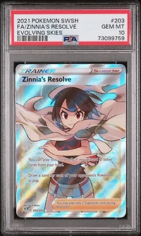 2021 Pokemon Sword & Shield Evolving Skies Fa/zinnia's Resolve PSA 10