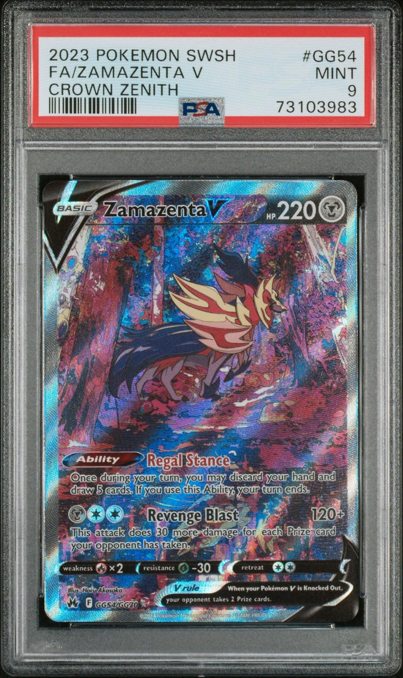 2023 Pokemon Sword And Shield Crown Zenith Gg54 Fa/zamazenta V PSA 9