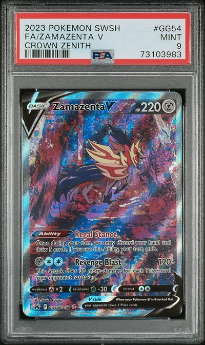 2023 Pokemon Sword And Shield Crown Zenith Gg54 Fa/zamazenta V PSA 9