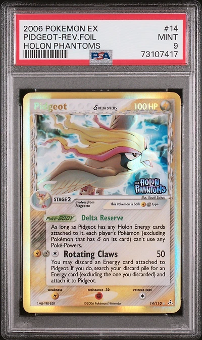 2006 Pokemon Ex Holon Phantoms 14 Pidgeot-reverse Foil PSA