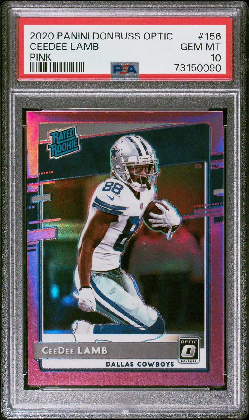 2020 Panini Donruss Optic 156 Ceedee Lamb Pink PSA
