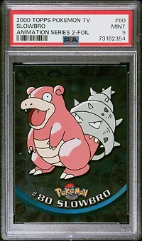 2000 Topps Pokemon Tv Animation Series 2 80 Slowbro Foil PSA 9