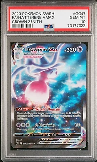 2023 Pokemon Sword And Shield Crown Zenith Gg47 Full Art/hatterene Vmax PSA 10