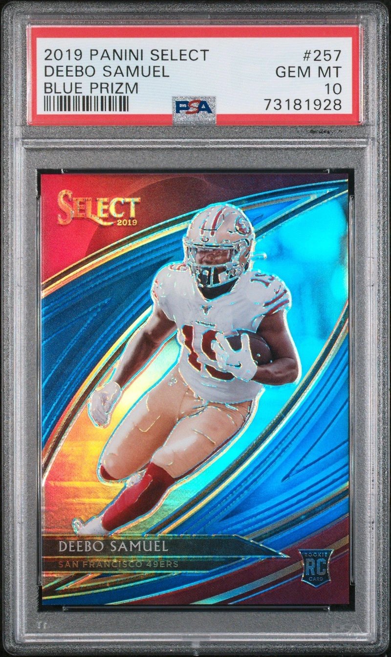 2019 Panini Select 257 Deebo Samuel Blue Prizm PSA 10