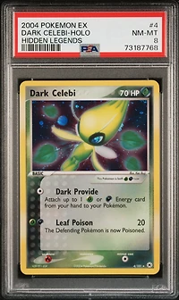 2004 Pokemon Ex Hidden Legends 4 Dark Celebi-holo PSA 8