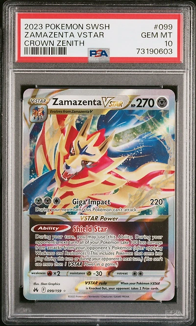 2023 Pokemon Sword And Shield Crown Zenith 099 Zamazenta Vstar PSA