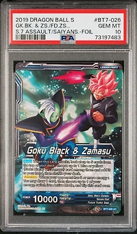 2019 Dragon Ball Super Card Game Series 7 Assault Of The Saiyans Bt7-026 Goku Black & Zamasu\fused Zamasu, Supreme Strike Foil PSA 10