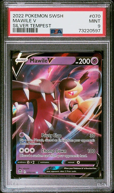 2022 Pokemon Sword & Shield Silver Tempest 070 Mawile V PSA