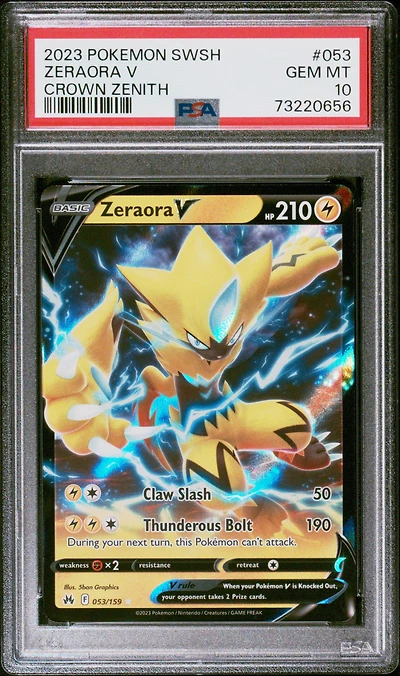 2023 Pokemon Sword And Shield Crown Zenith 053 Zeraora V PSA