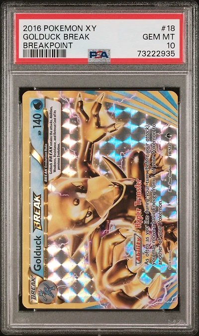 2016 Pokemon Xy Breakpoint 18 Golduck Break PSA 10