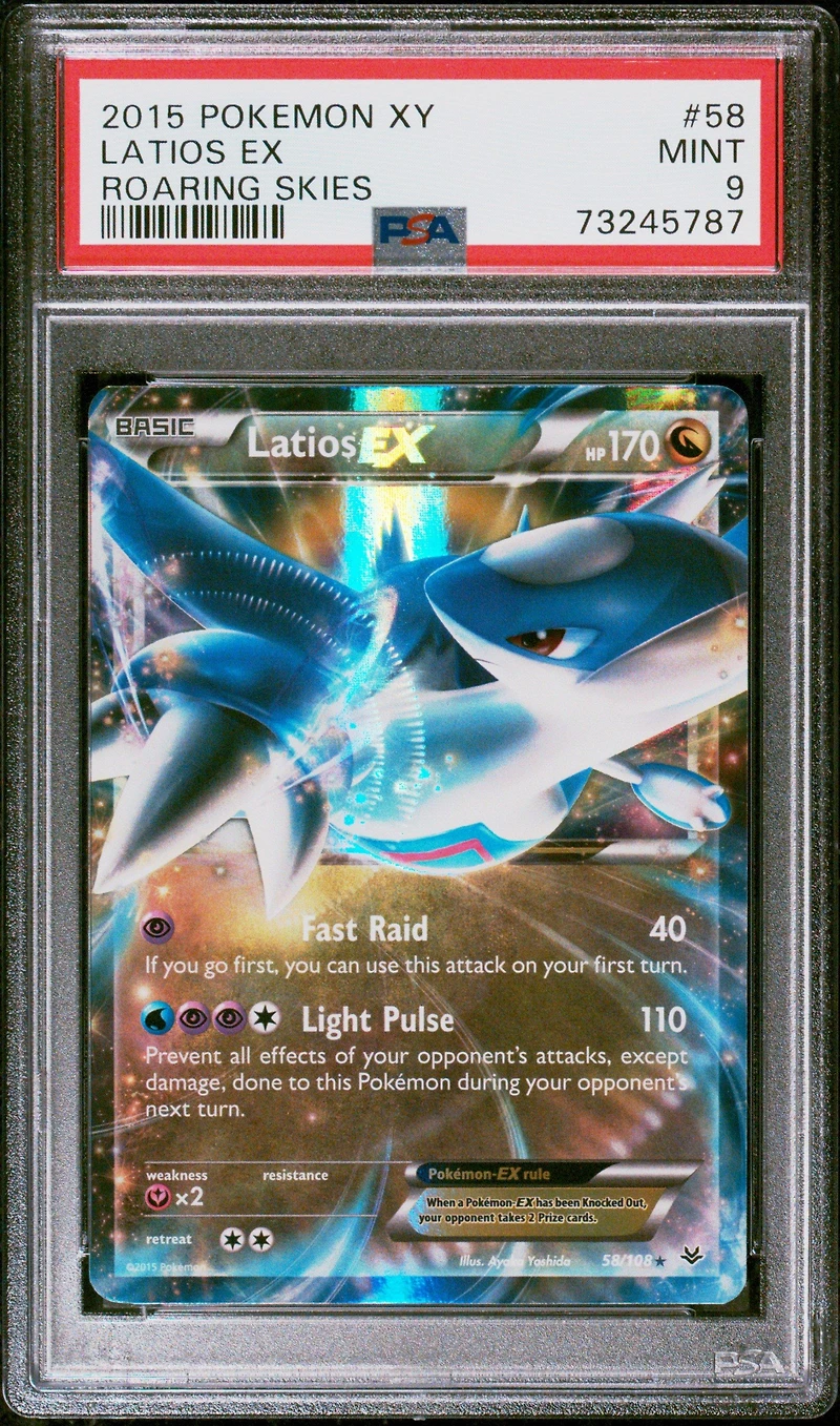 2015 Pokemon Xy Roaring Skies 58 Latios Ex PSA 9