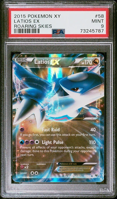 2015 Pokemon Xy Roaring Skies 58 Latios Ex PSA 9
