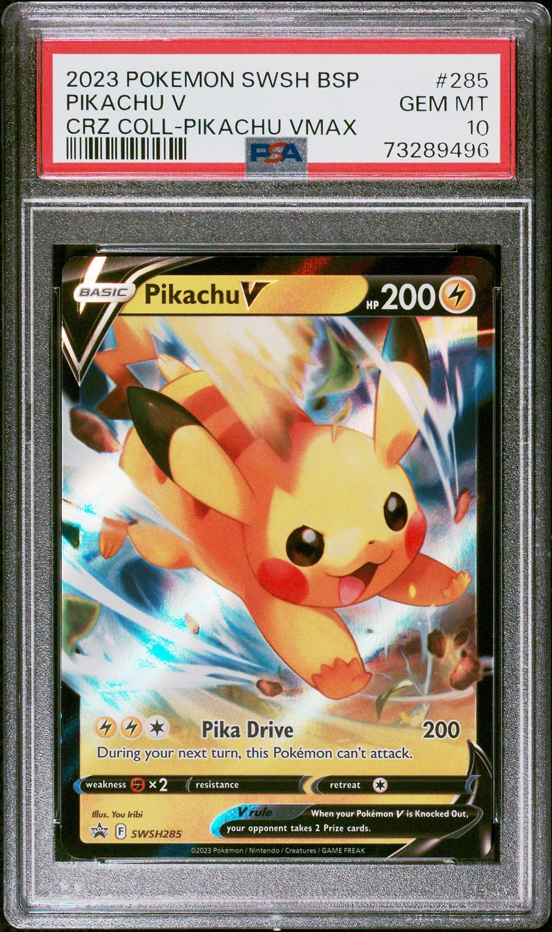 2023 Pokemon Swsh Black Star Promo 285 Pikachu V Crown Zenith Collections-pikachu Vmax PSA