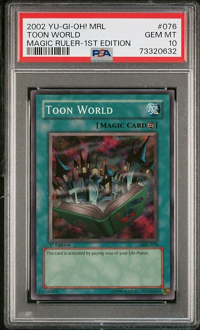2002 Yu-gi-oh! Mrl-magic Ruler 076 Toon World 1st Edition PSA