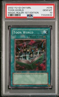 2002 Yu-gi-oh! Mrl-magic Ruler 076 Toon World 1st Edition PSA