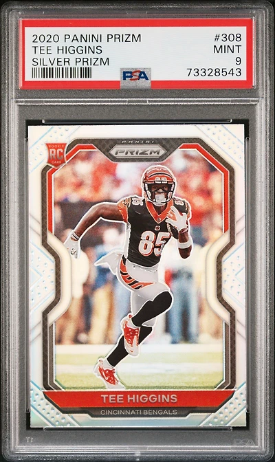 2020 Panini Prizm 308 Tee Higgins Silver Prizm PSA 9