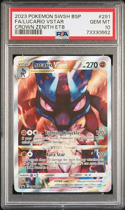 2023 Pokemon Swsh Black Star Promo 291 Fa/lucario Vstar PSA