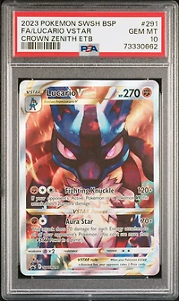 2023 Pokemon Swsh Black Star Promo 291 Fa/lucario Vstar PSA